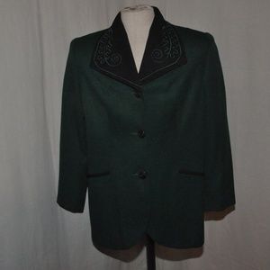Laura Henson Green 3 Button Jacket Size 16